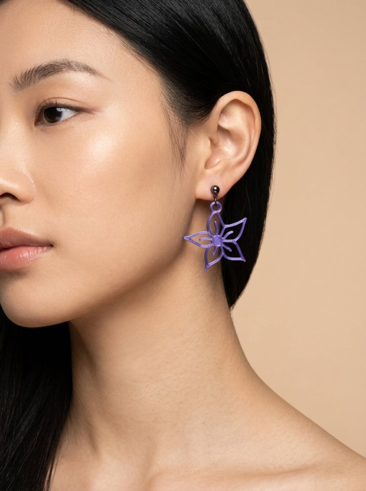 Fleur in paars metallic